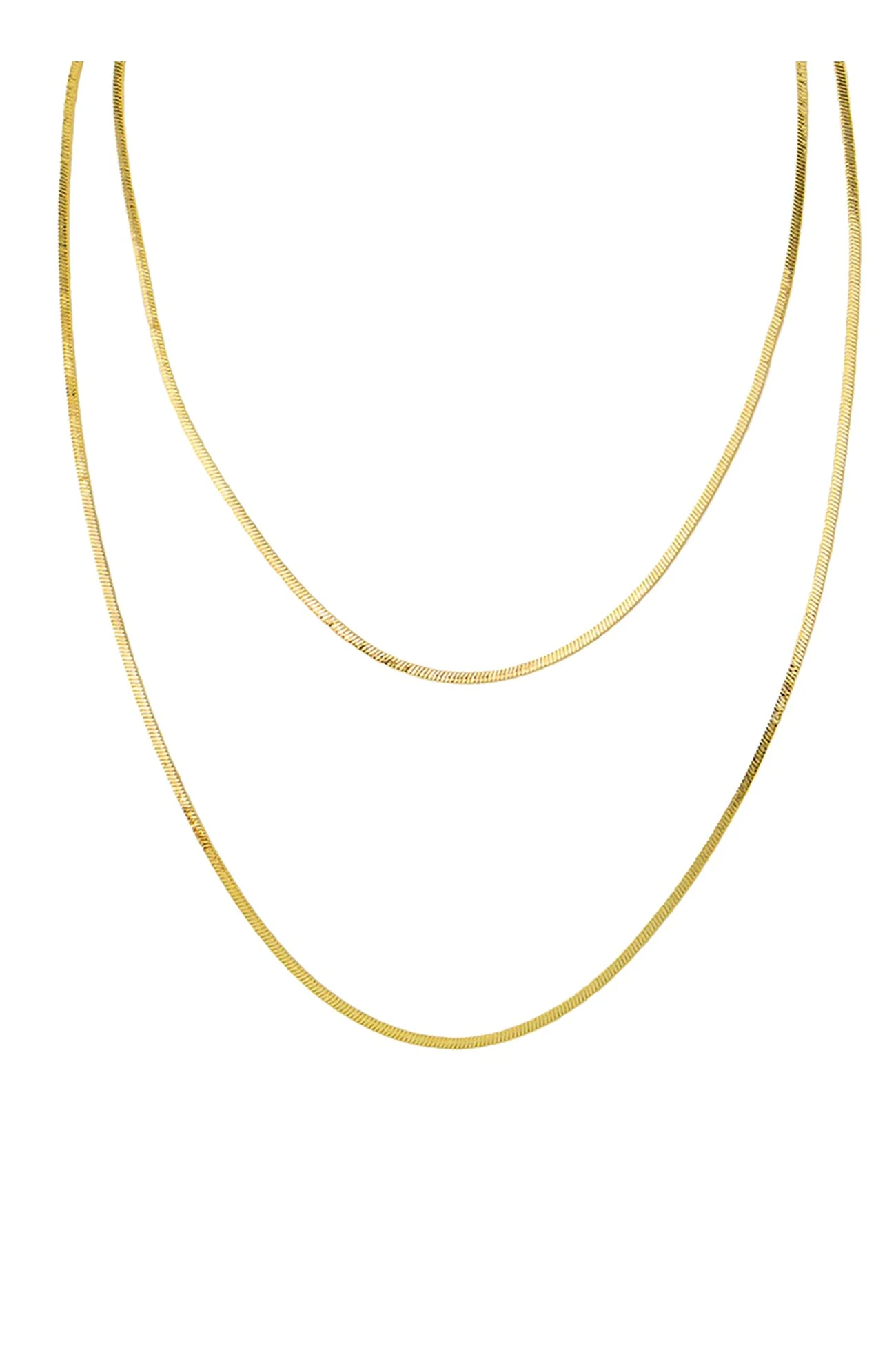 2 Layer Snake Chain Necklace Gold 1 2 Layer Snake Chain Necklace Gold