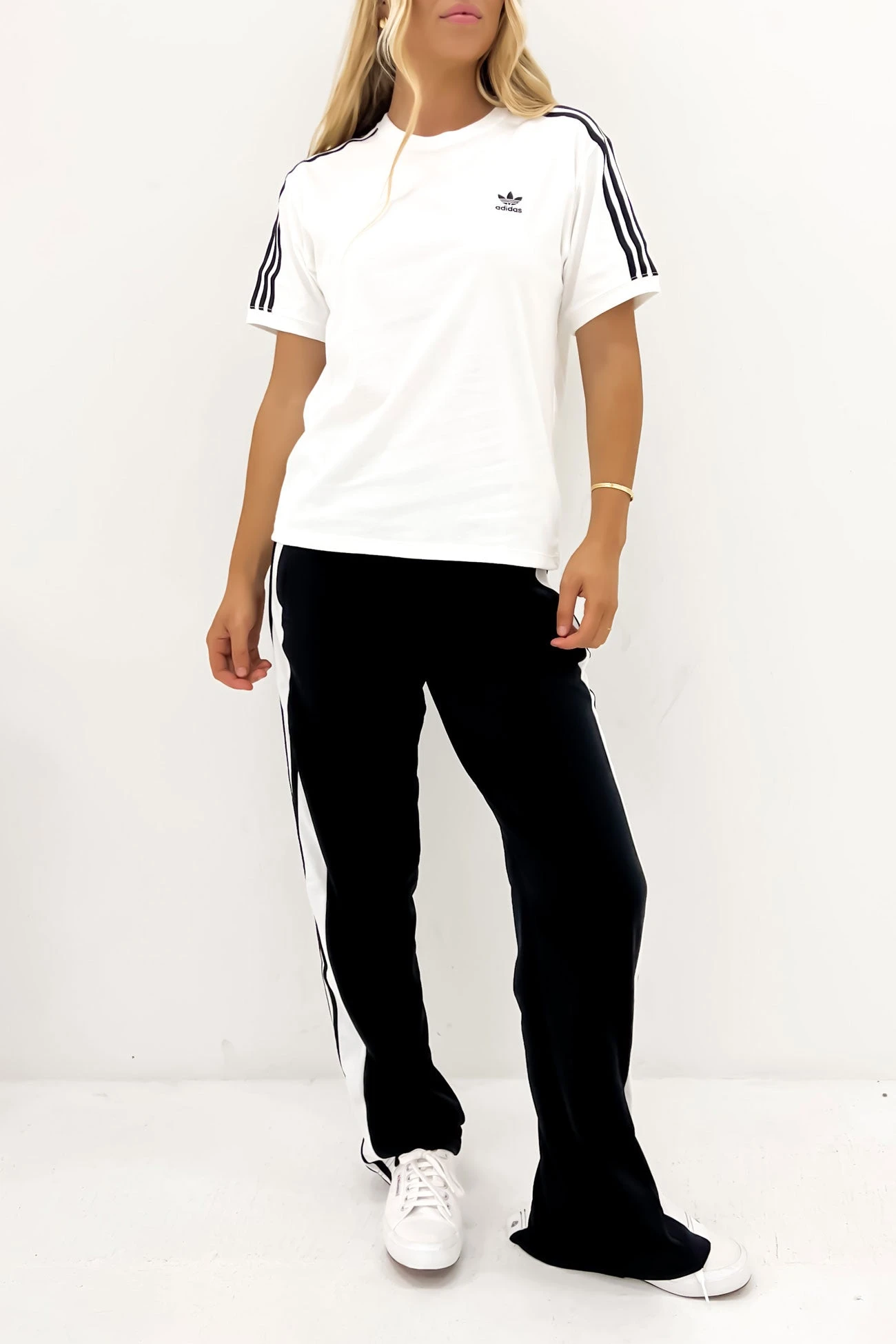 ADIDAS 3 Stripe Tee White 2 ADIDAS 3 Stripe Tee White - Image 2