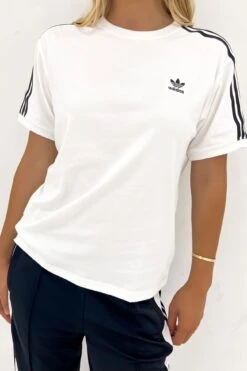 ADIDAS 3 Stripe Tee White