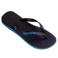 Havaianas Rubber Logo Black Blue -Jean Jail Shop 4344323768362