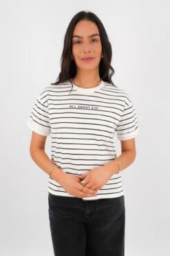AAE Washed Stripe Tee Black