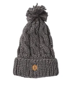 Volcom Hand Knit Beanie Stone Grey