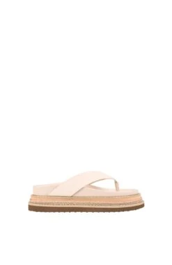 Theo Platform Thongs Bone White