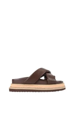 Thelma Flatform Slides Chocolate Brown