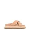 Thelma Flatform Slides Dark Camel Tan