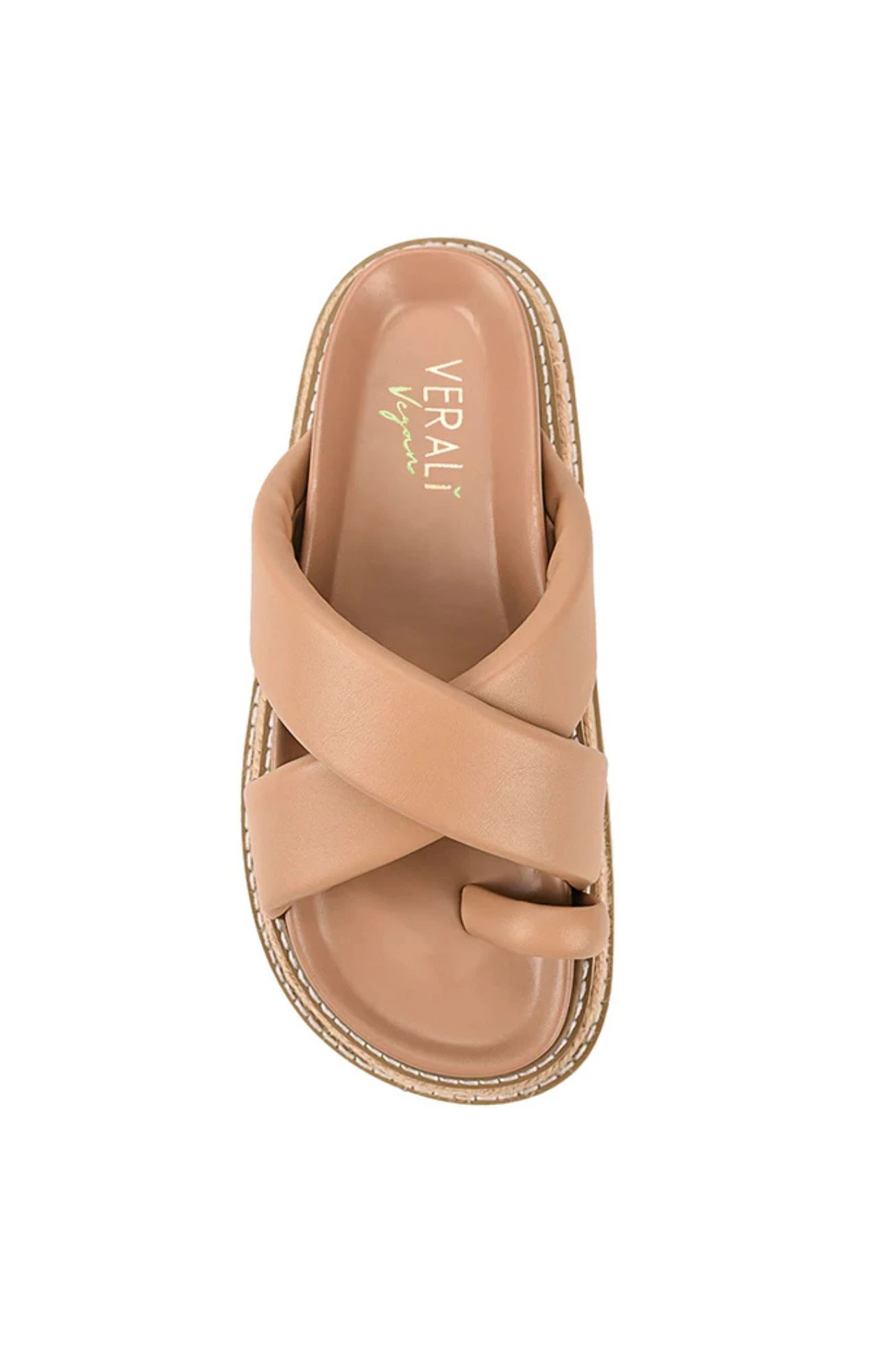 Thelma Flatform Slides Dark Camel Tan 4 Thelma Flatform Slides Dark Camel Tan - Image 4