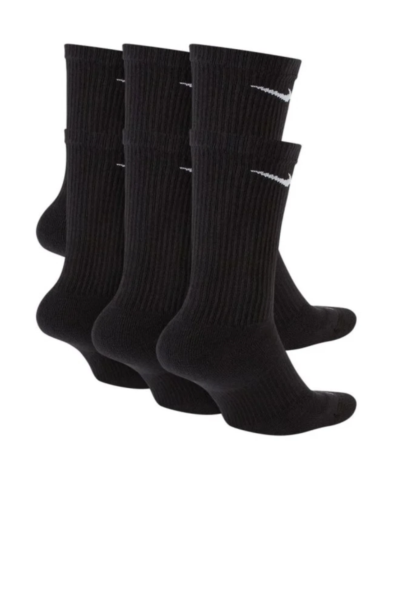Nike Everyday Plus Cushioned Training Crew Socks 6 Pairs Black 2 Nike Everyday Plus Cushioned Training Crew Socks 6 Pairs Black - Image 2