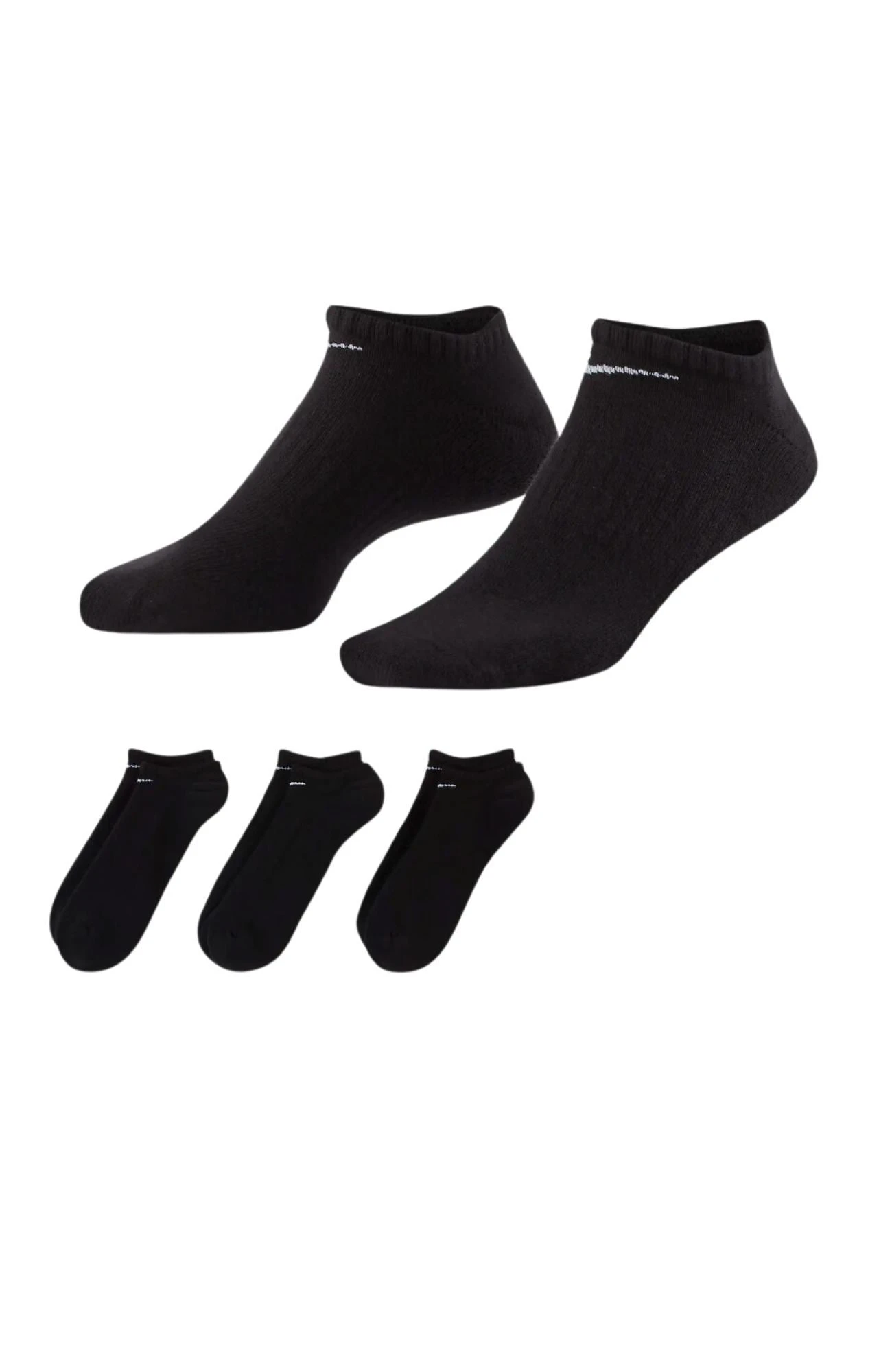 Nike Everyday Cushioned Training No-Show Socks 3 Pairs Black 2 Nike Everyday Cushioned Training No-Show Socks 3 Pairs Black - Image 2
