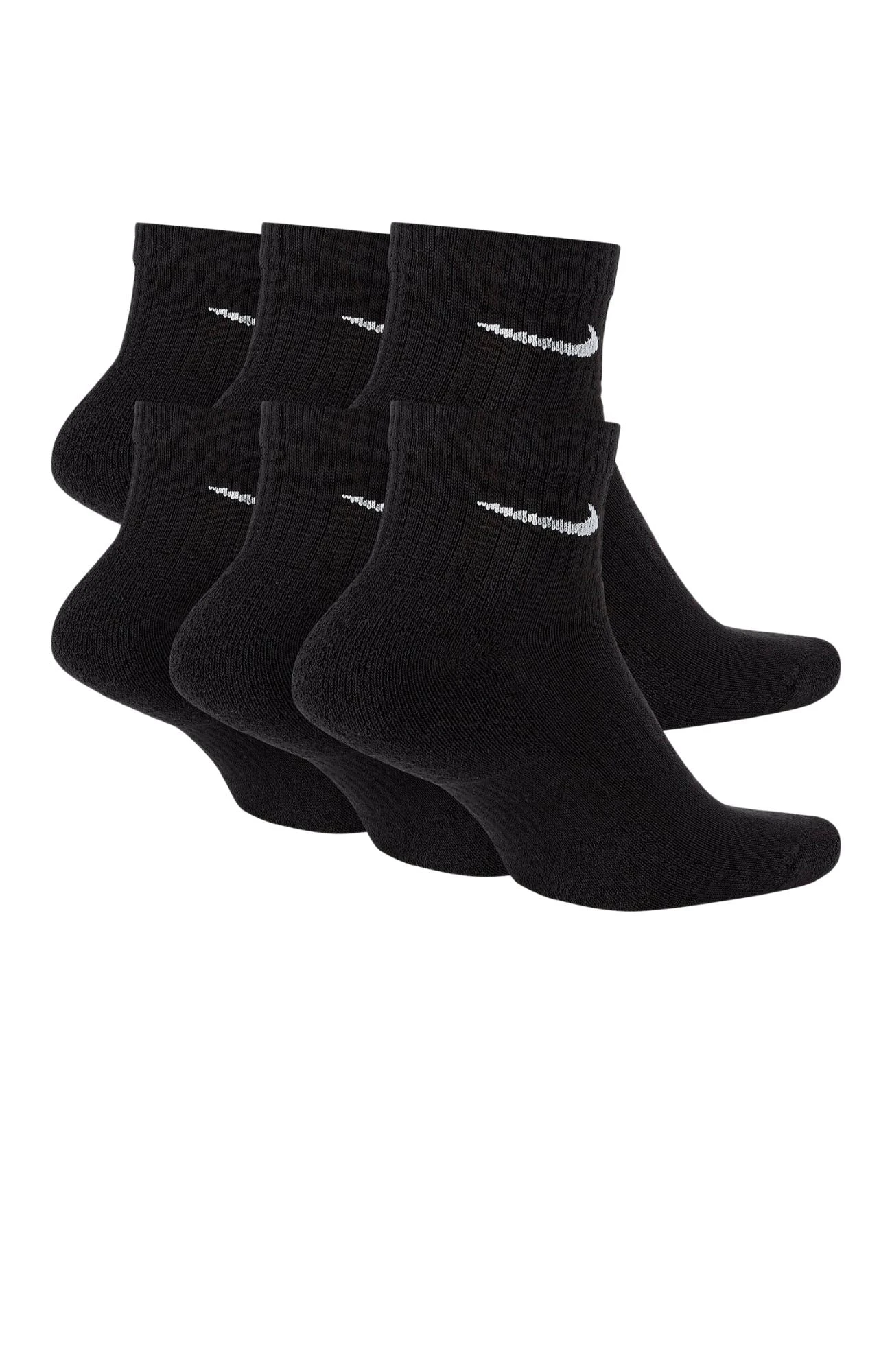 Nike Everyday Cushioned Ankle Socks 6PK Black 2 Nike Everyday Cushioned Ankle Socks 6PK Black - Image 2