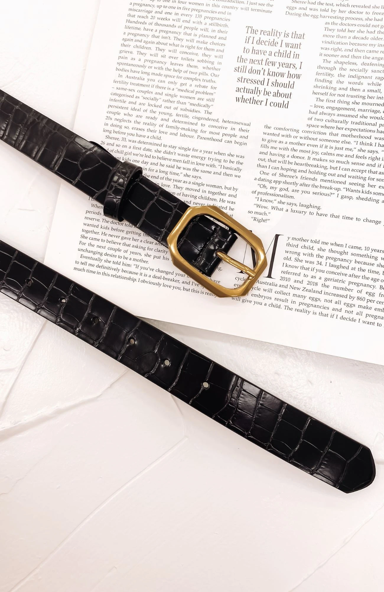 Jody Croc Belt Black Gold 2 Jody Croc Belt Black Gold - Image 2