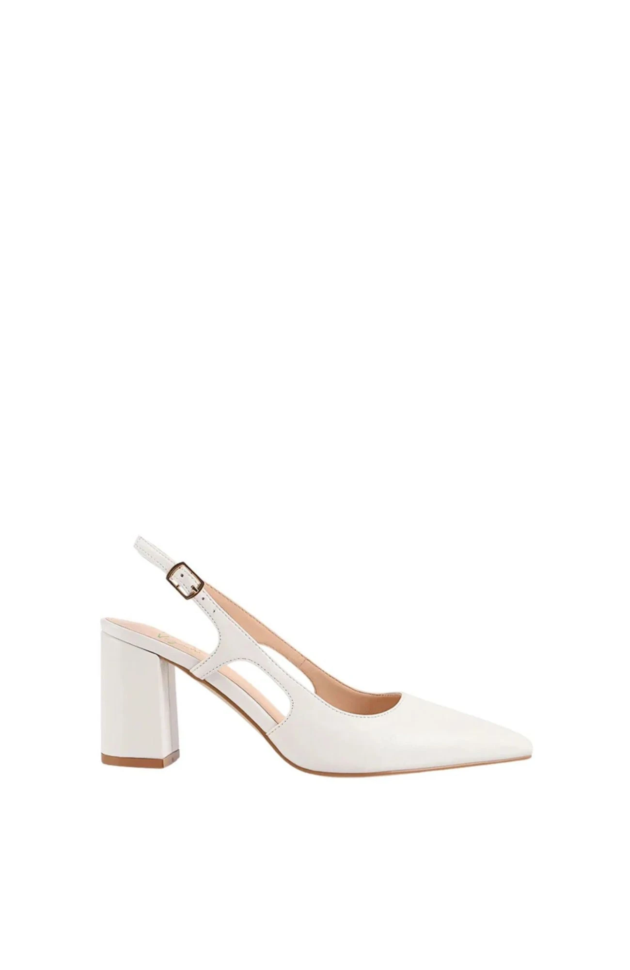 Elton Slingback Block Heels Chalk White 1 Elton Slingback Block Heels Chalk White