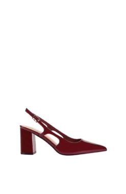 Elton Slingback Block Heels Wine Patent