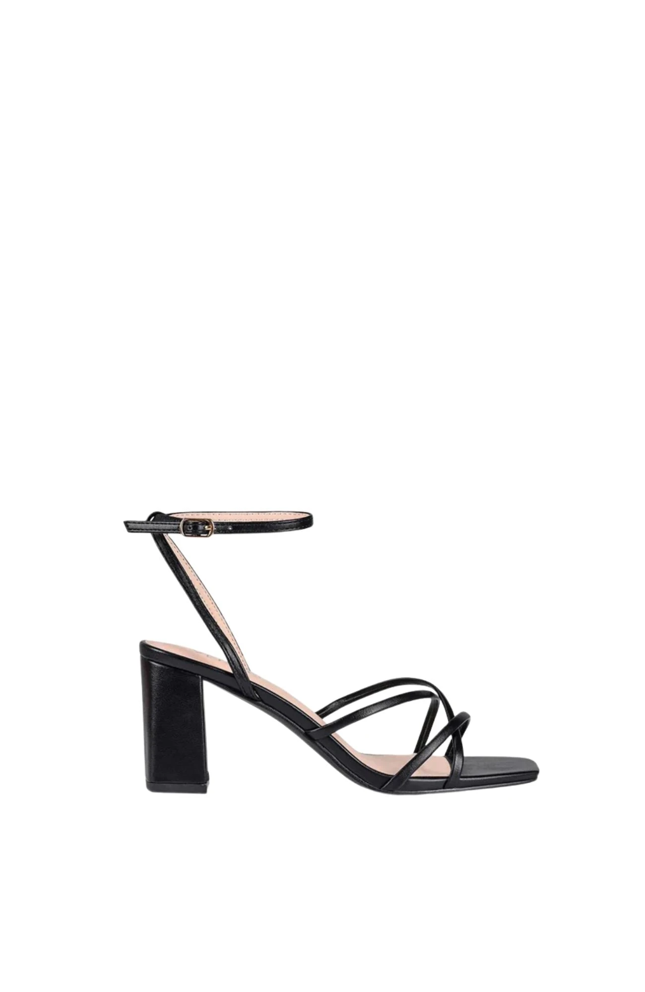 Nakita Block Heel Sandal Black Smooth 1 Nakita Block Heel Sandal Black Smooth