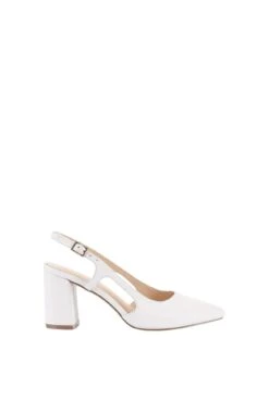 Enrique Sling Back Block Heel White