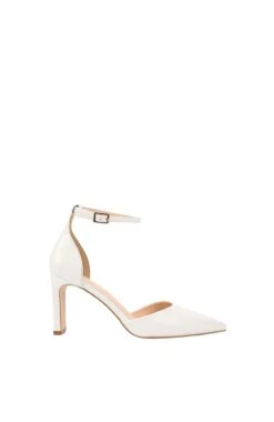 Kosta Closed Toe Block Heels Chalk White