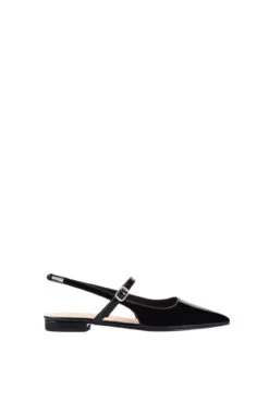 Hiatus Sling Back Flats Black Patent