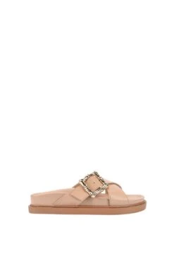 Bradford Footbed Slides Beige
