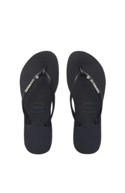 Havaianas Slim Metal Logo Crystal Black