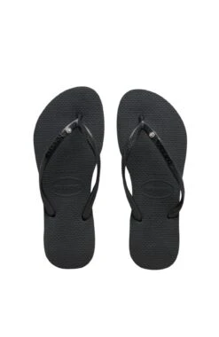 Havaianas Slim Metal Logo Crystal Black Black