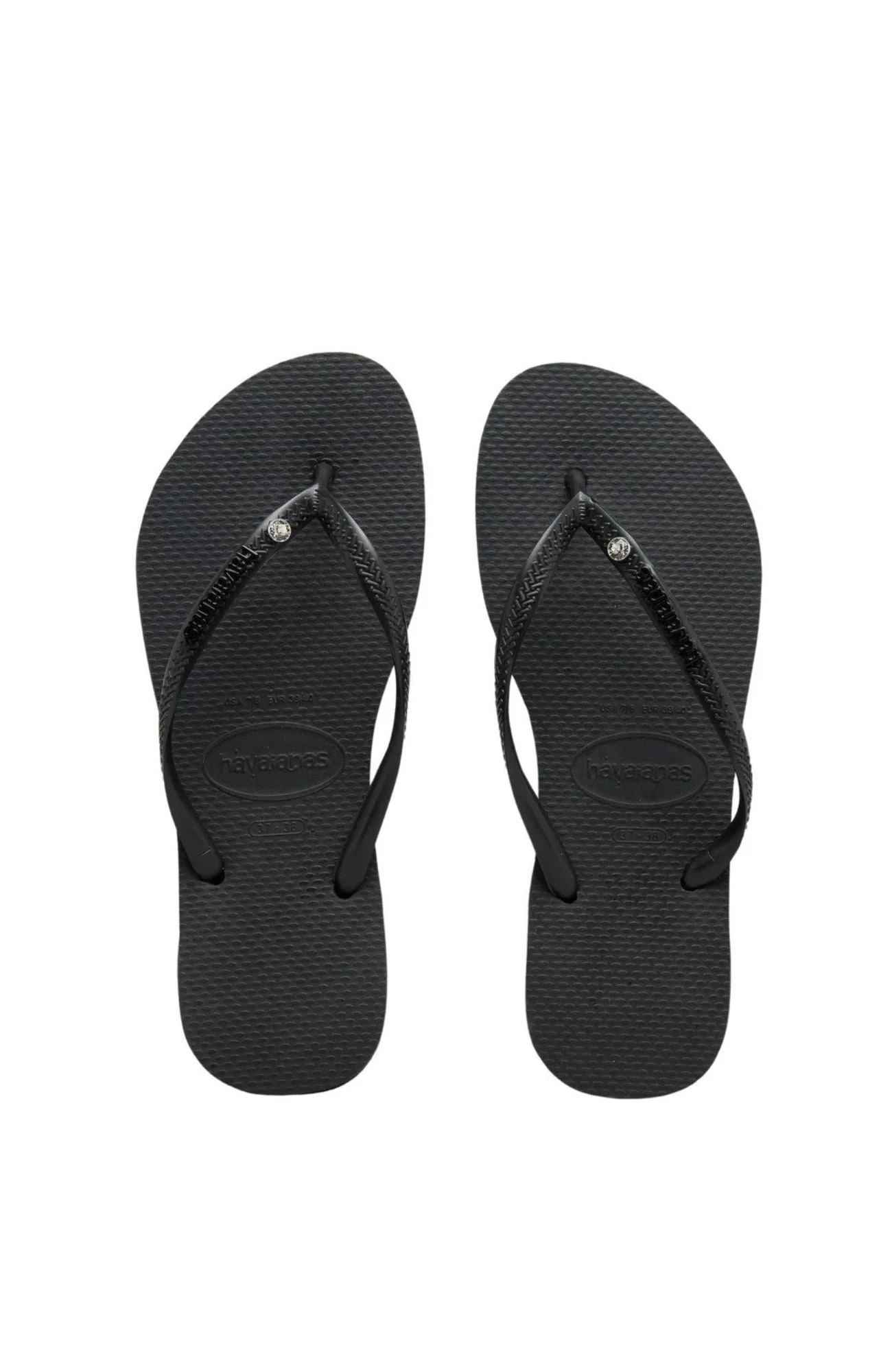 Havaianas Slim Metal Logo Crystal Black Black 1 Havaianas Slim Metal Logo Crystal Black Black