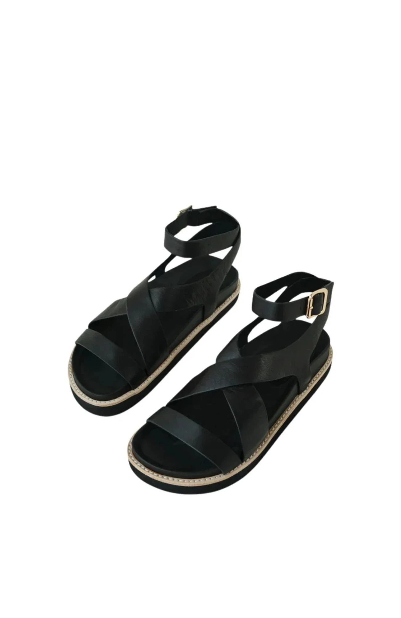Pilar Leather Sandal Black 2 Pilar Leather Sandal Black - Image 2