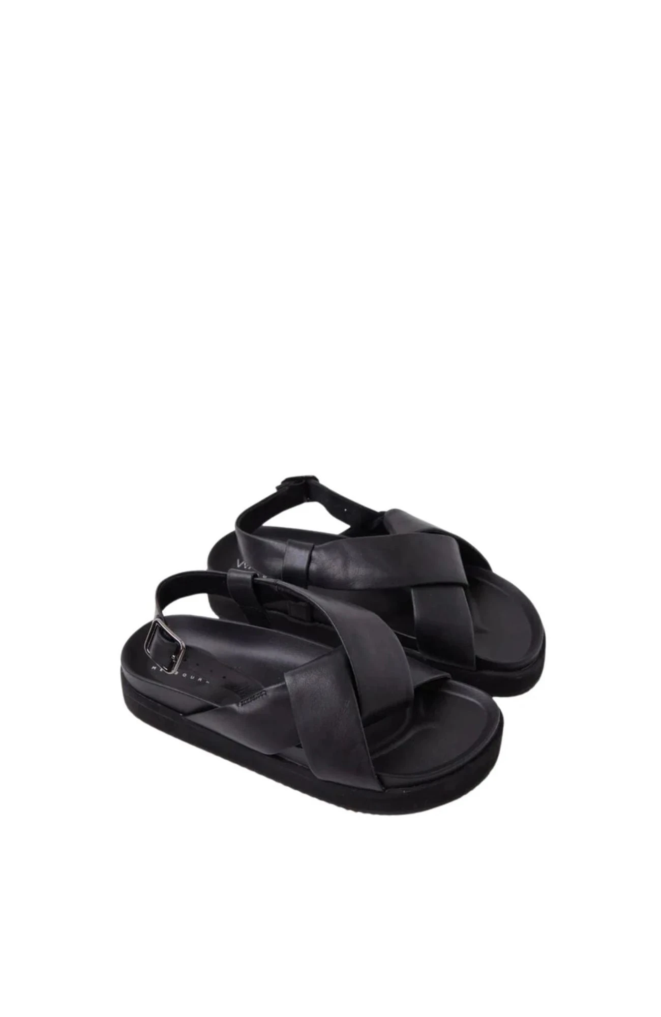Mya Leather Sandal Black 2 Mya Leather Sandal Black - Image 2