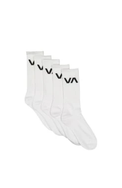 RVCA VA Sport Sock 5 Pack White
