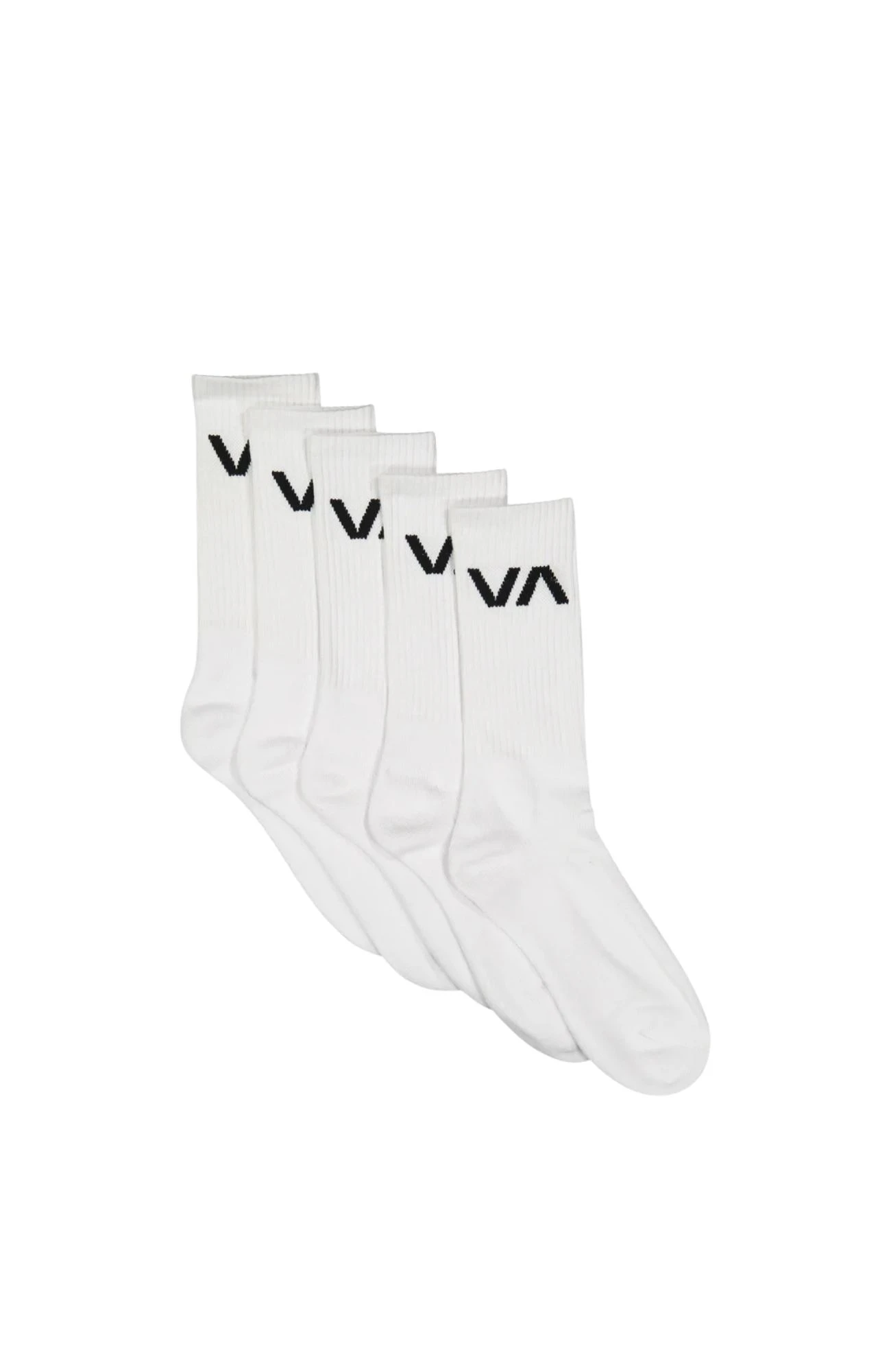 RVCA VA Sport Sock 5 Pack White 1 RVCA VA Sport Sock 5 Pack White