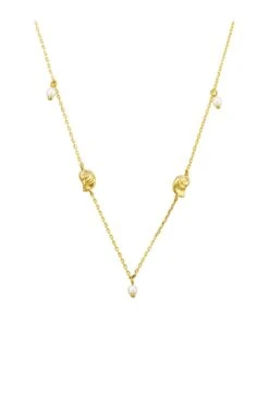 Shell And Pearl Necklace Gold