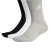 ADIDAS Cushioned Crew Socks 3PK Medium Grey Heather White Black