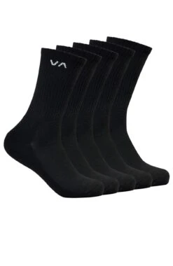 RVCA VA Sport Sock 5 Pack Black