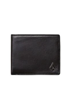 Volcom Single Stone Leather Wallet Black