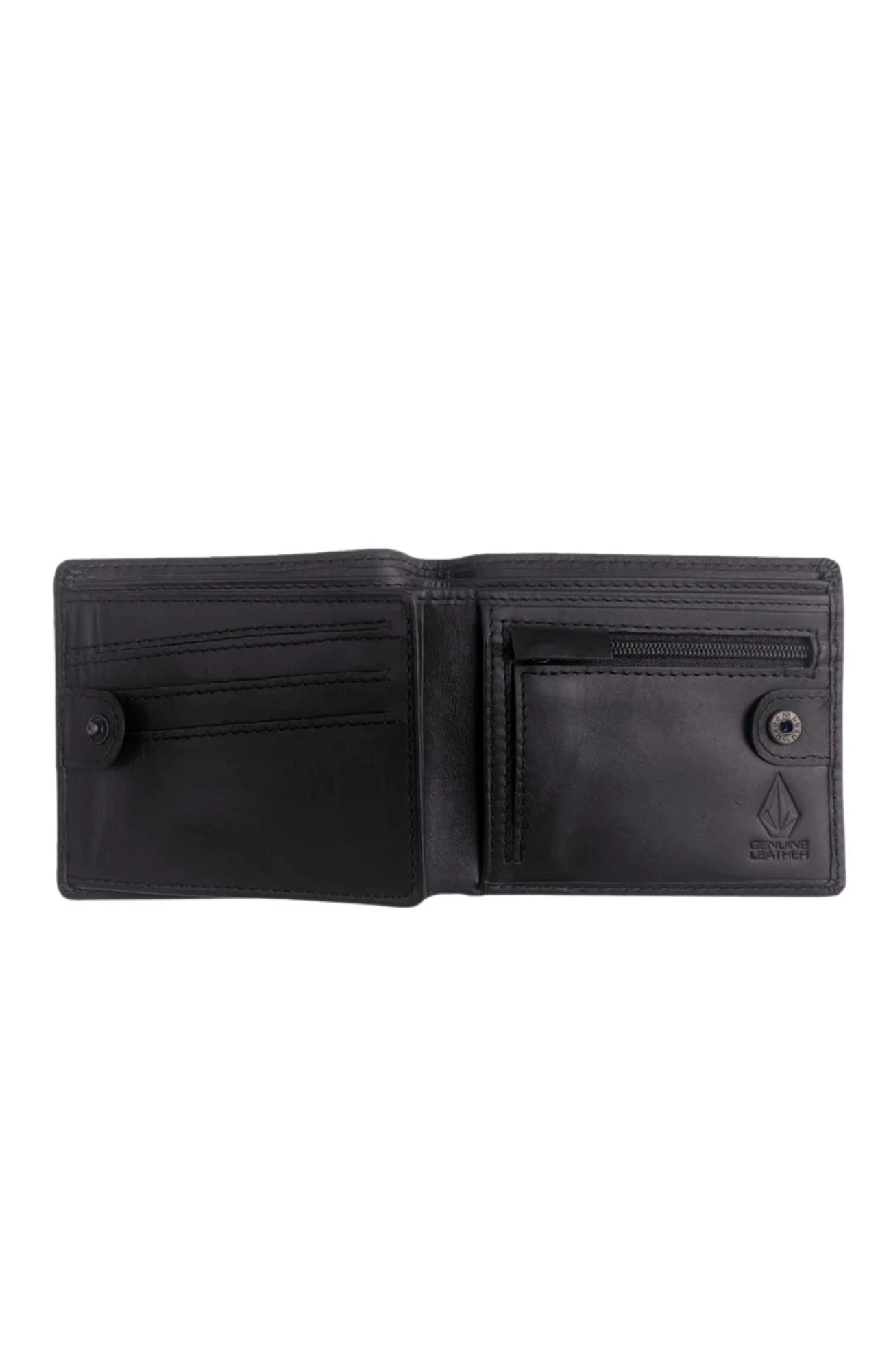 Volcom Single Stone Leather Wallet Black 3 Volcom Single Stone Leather Wallet Black - Image 3
