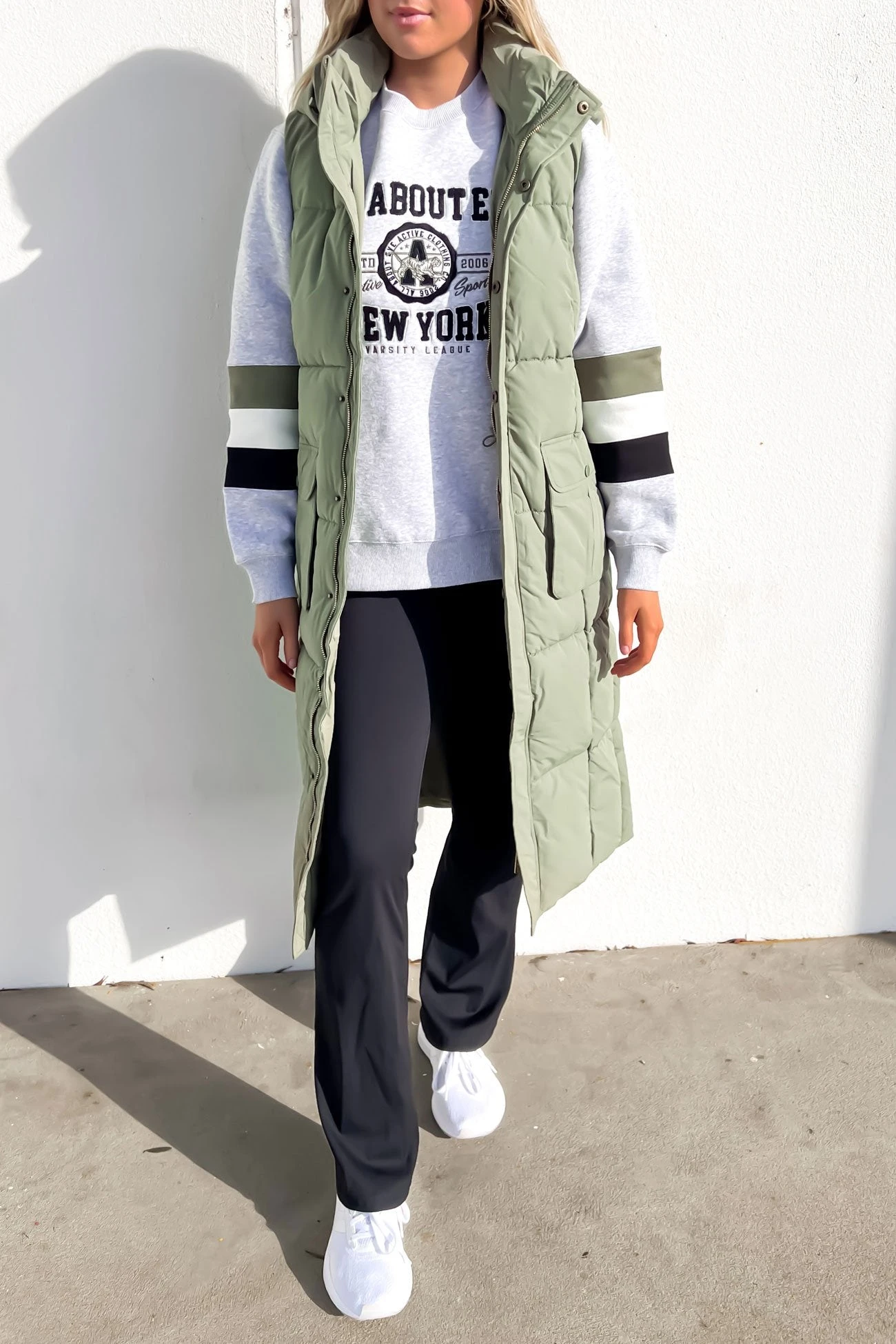 Active Midi Vest Khaki 2 Active Midi Vest Khaki - Image 2