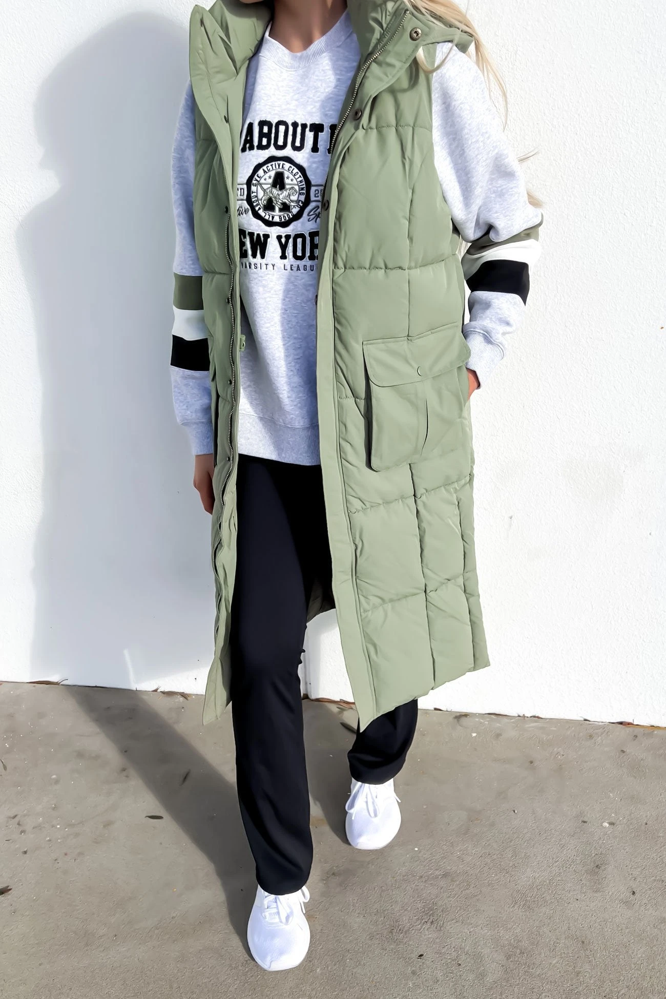 Active Midi Vest Khaki 1 Active Midi Vest Khaki