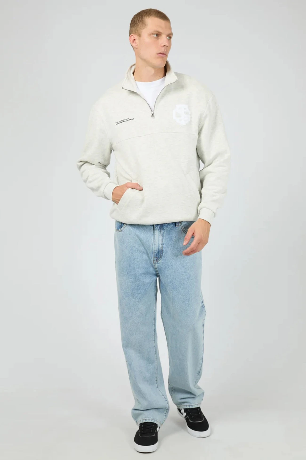 Airlock Quarter Zip Stone Marle 4 Airlock Quarter Zip Stone Marle - Image 4