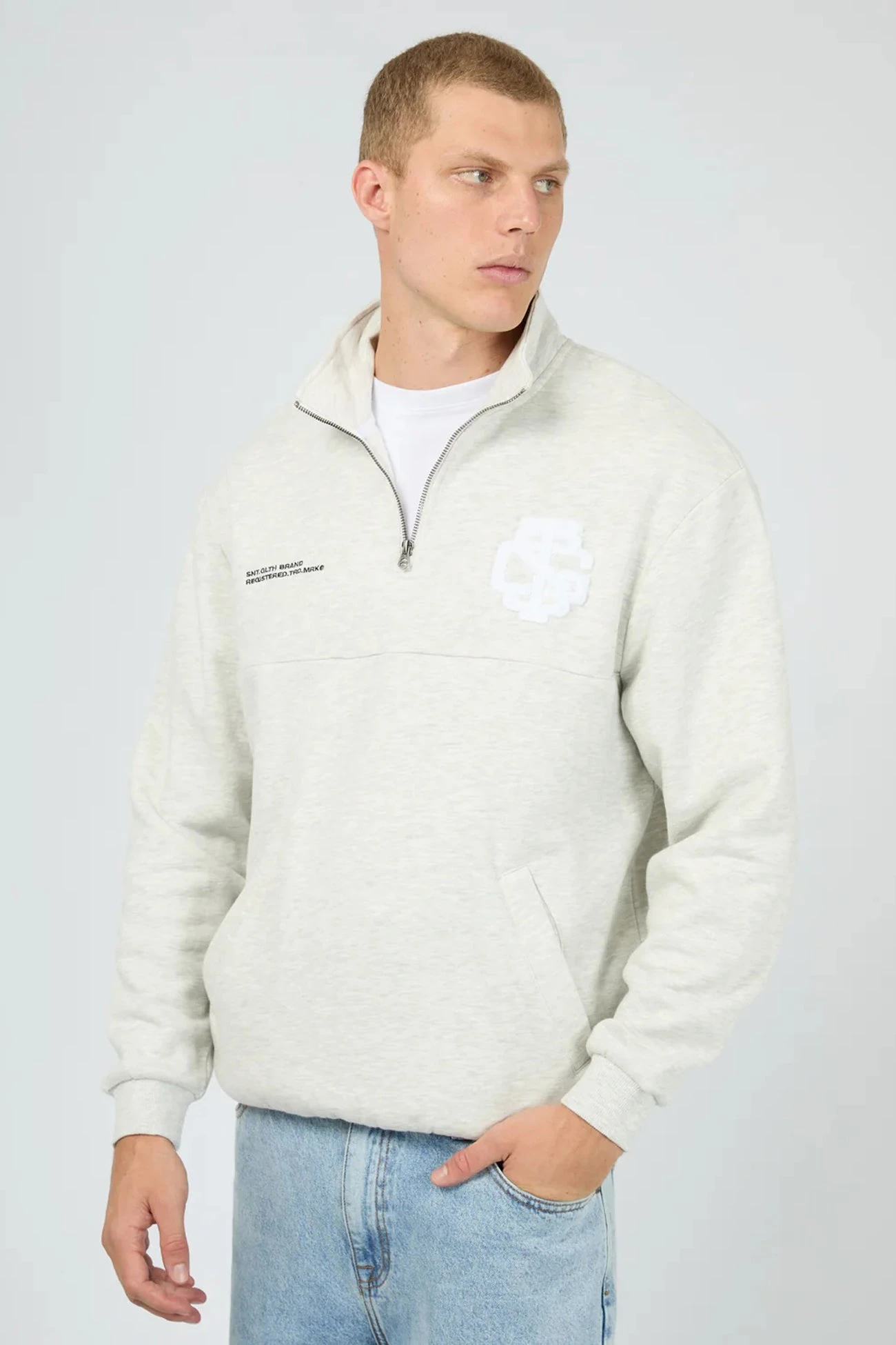 Airlock Quarter Zip Stone Marle 3 Airlock Quarter Zip Stone Marle - Image 3