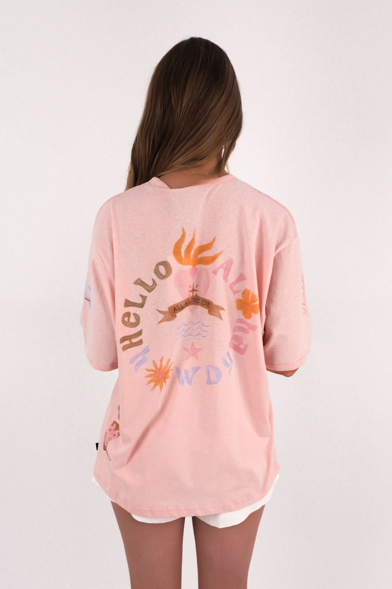 Aloha Howdy Oversized Tee Pale Pink 3 Aloha Howdy Oversized Tee Pale Pink - Image 3