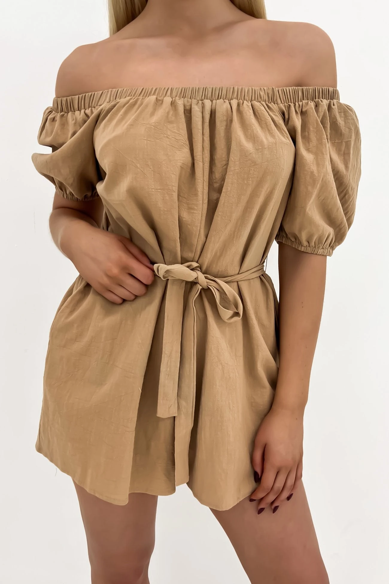 Amayah Playsuit Brown 2 Amayah Playsuit Brown - Image 2
