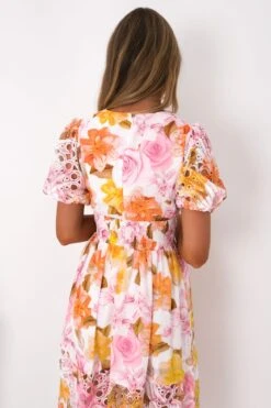 Angelicah Maxi Dress Pink Blossoms -Jean Jail Shop Angelicah Maxi Dress Pink Blossoms b