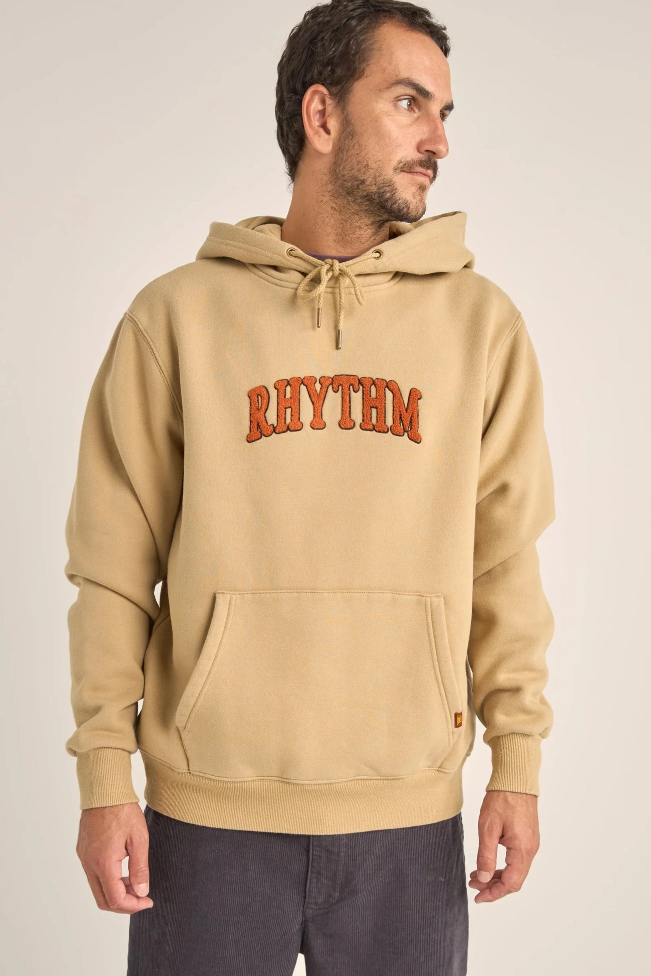 Rhythm Arch Heavyweight Fleece Hood Sand 1 Rhythm Arch Heavyweight Fleece Hood Sand