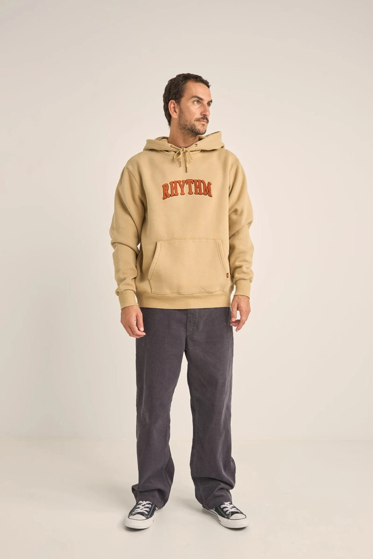 Rhythm Arch Heavyweight Fleece Hood Sand 3 Rhythm Arch Heavyweight Fleece Hood Sand - Image 3