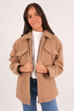 Aria Shacket Tan