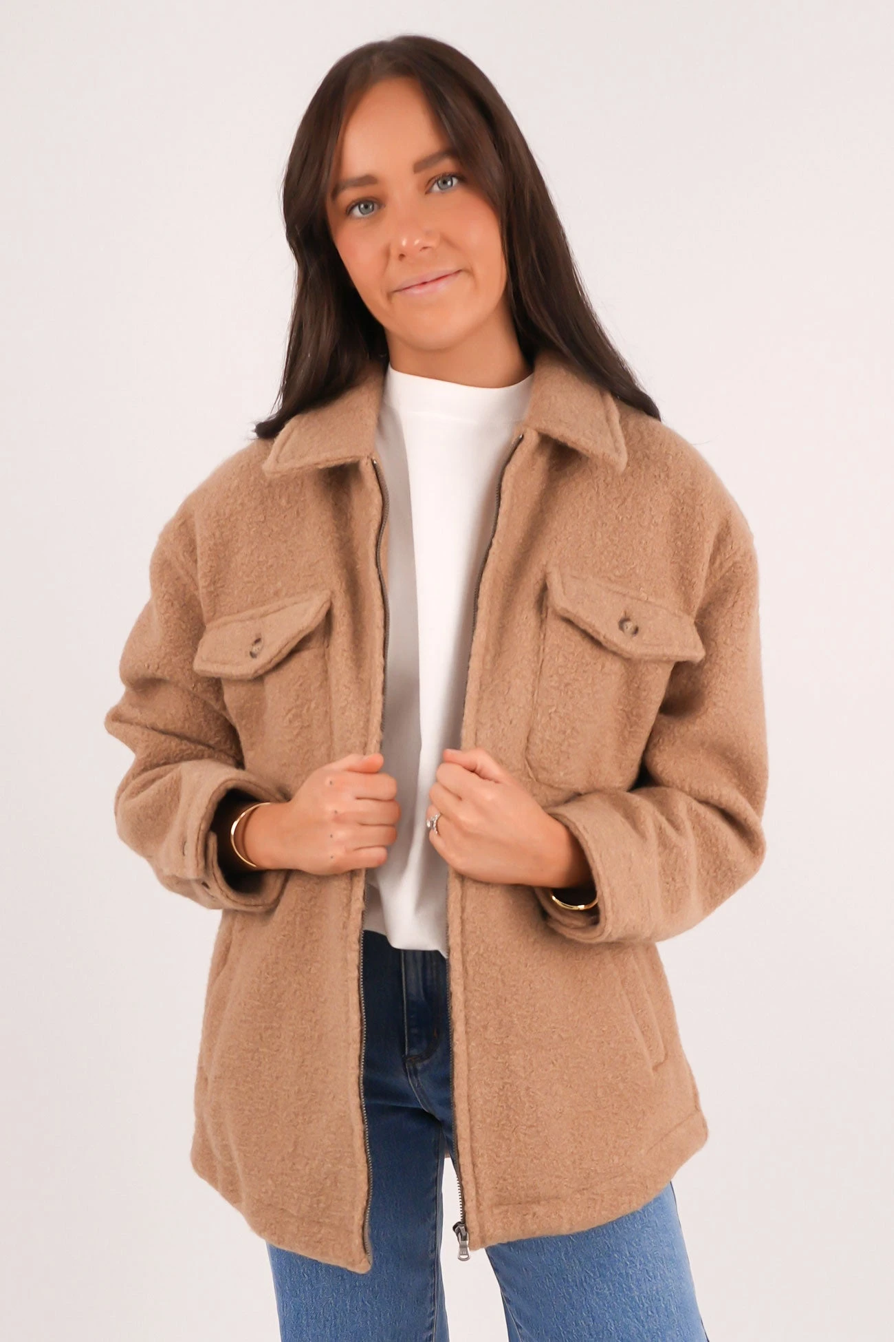 Aria Shacket Tan 1 Aria Shacket Tan