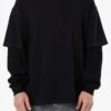 Arts & Industrial Layer Box Fit Oversize Long Sleeve Tee Black
