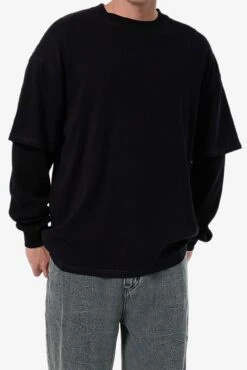 Arts & Industrial Layer Box Fit Oversize Long Sleeve Tee Black -Jean Jail Shop Arts 26 Industrial Layer Box Fit Oversize Long Sleeve Tee Black2