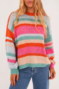 Ashlyn Knit Jumper Rainbow Stripe -Jean Jail Shop Ashlyn Knit Jumper Rainbow Stripe f8