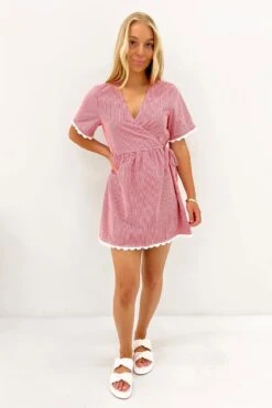 Ava Mini Dress Red Gingham 8 Ava Mini Dress Red Gingham -Jean Jail Shop Ava Mini Dress Red Gingham f3jpg