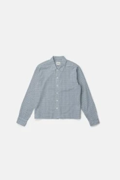 Rhythm Azul Check Long Sleeve Shirt Blue -Jean Jail Shop Azul Check Long Sleeve Shirt Blue co