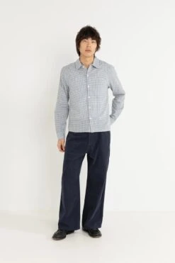 Rhythm Azul Check Long Sleeve Shirt Blue -Jean Jail Shop Azul Check Long Sleeve Shirt Blue f